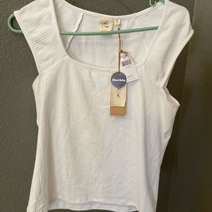 White crow square neck top size XL
